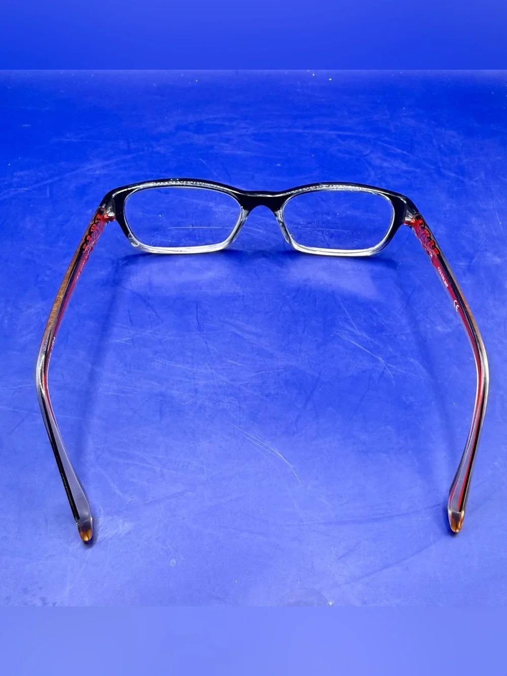 CoverGirl CG828 Eyeglasses Frames Black Clear Fade Red Lace 52-17-135